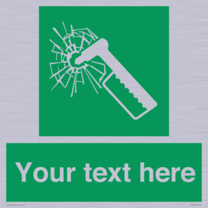 Custom sign safe condition emergency hammer